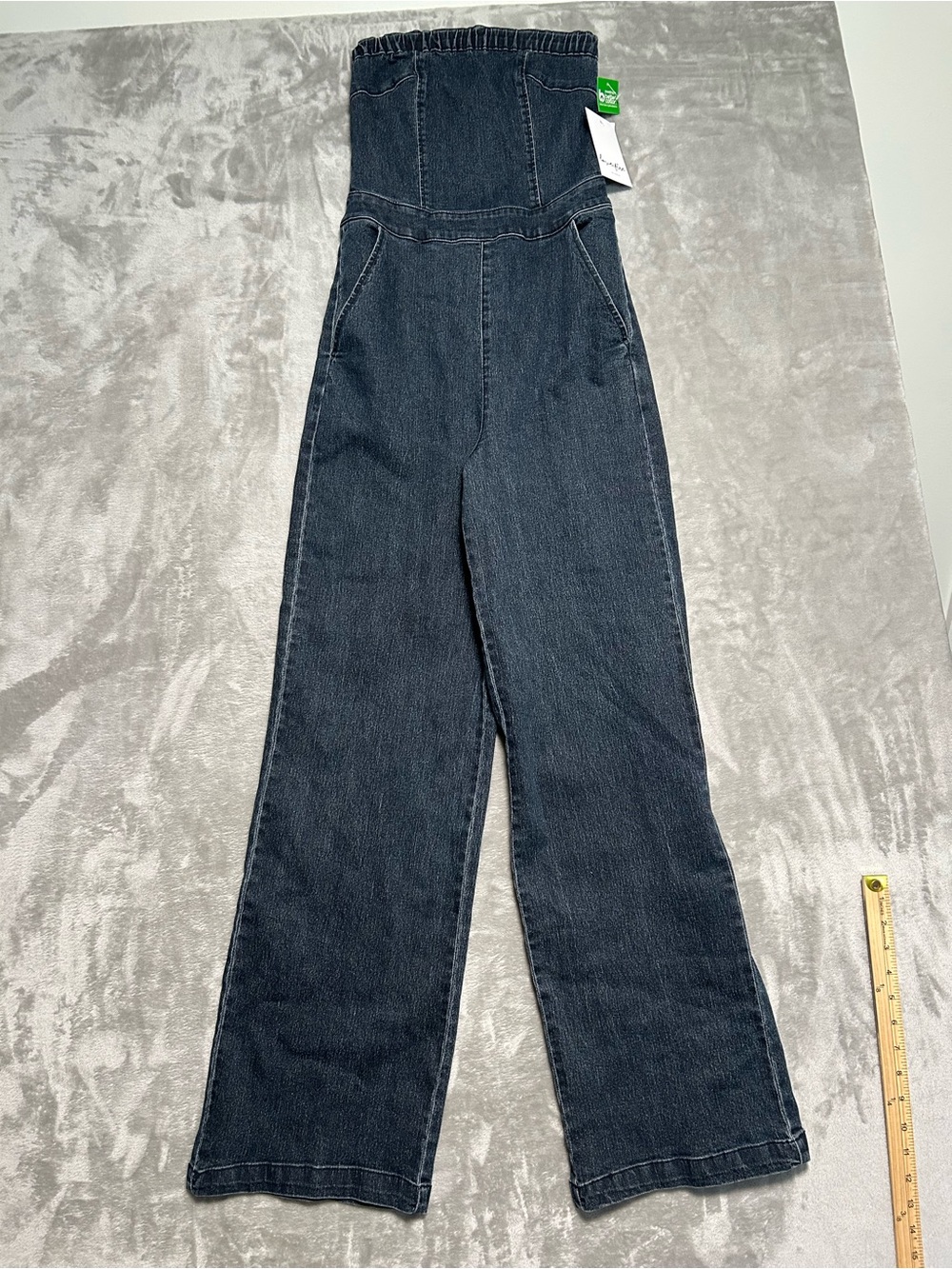 Love Fire LA Strapless Denim Jumpsuit Women’s Small Blue Dark Wash